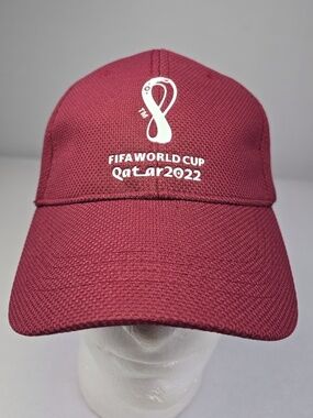 FIFA World Cup Qatar 2022 Official Licensed Cap Size Large - Maroon - NWOT